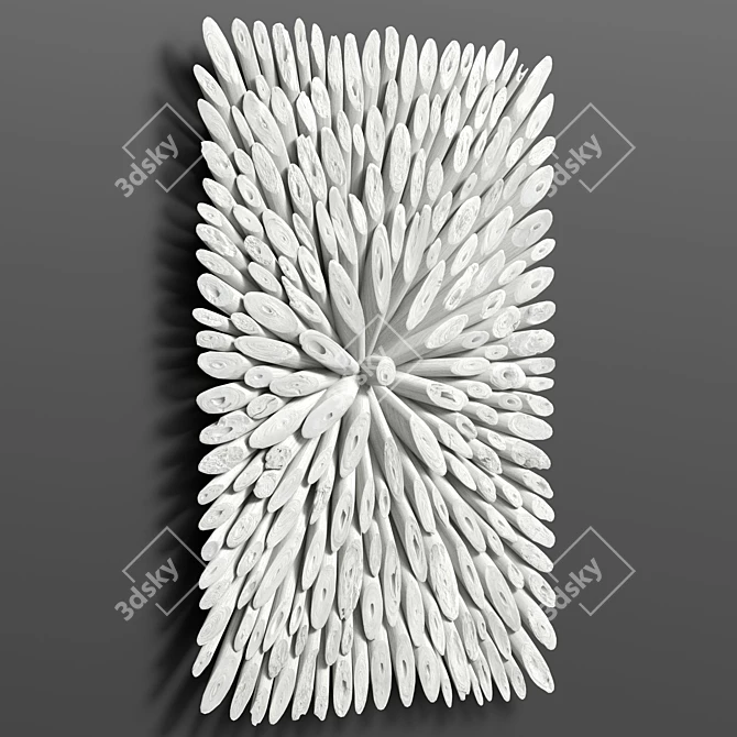 Whitewashed Bahama Wood Wall Decor 3D model image 4