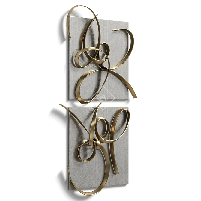 Large Metal Wall Decor Piece 3D model image 4