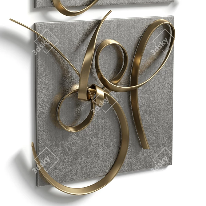 Large Metal Wall Decor Piece 3D model image 5