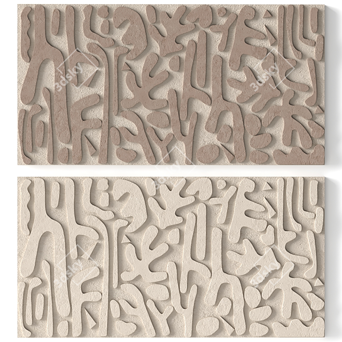 Stone Relief Art Wall Decor 3D model image 1