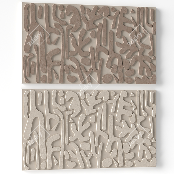 Stone Relief Art Wall Decor 3D model image 3