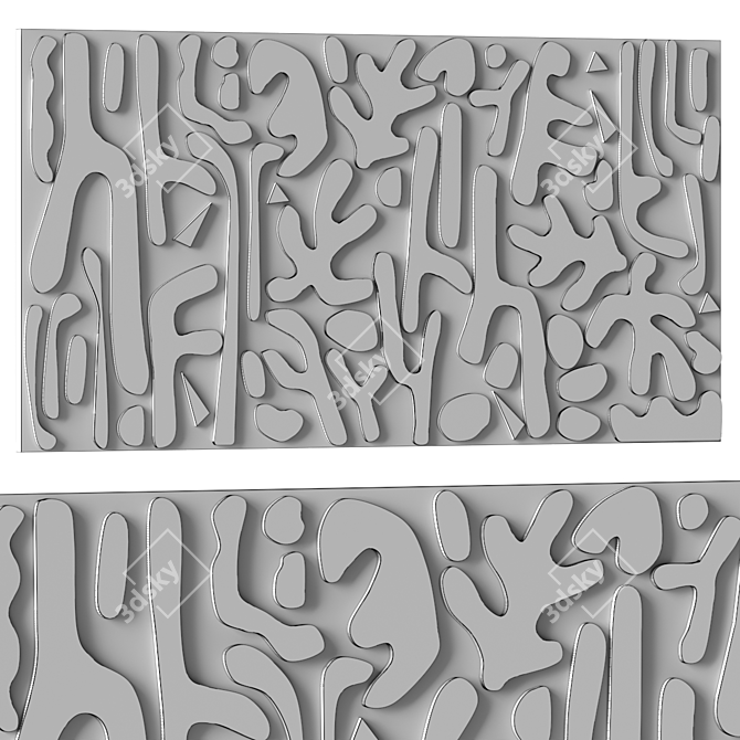 Stone Relief Art Wall Decor 3D model image 7