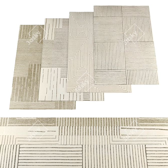 High-Res Natural Rugs Bundle 3D model image 1