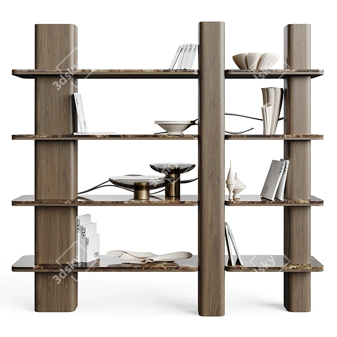 Elegant Home Bookshelf Collection 3D model image 3