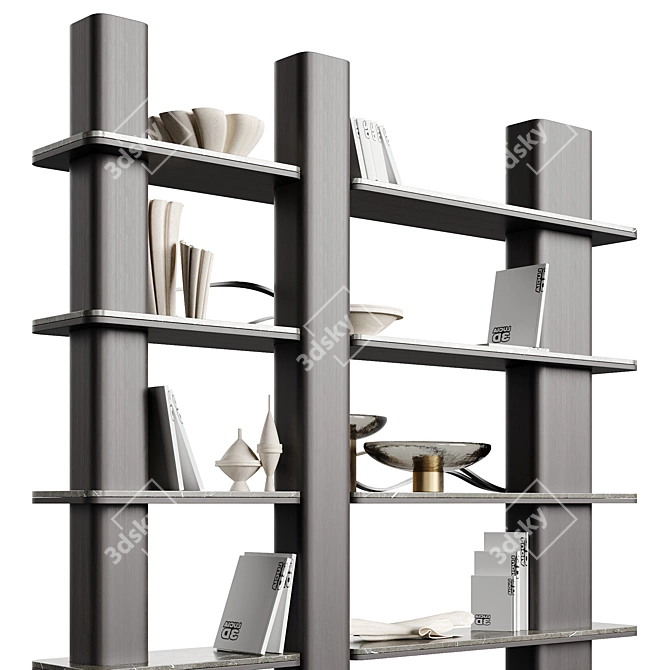 Elegant Home Bookshelf Collection 3D model image 4