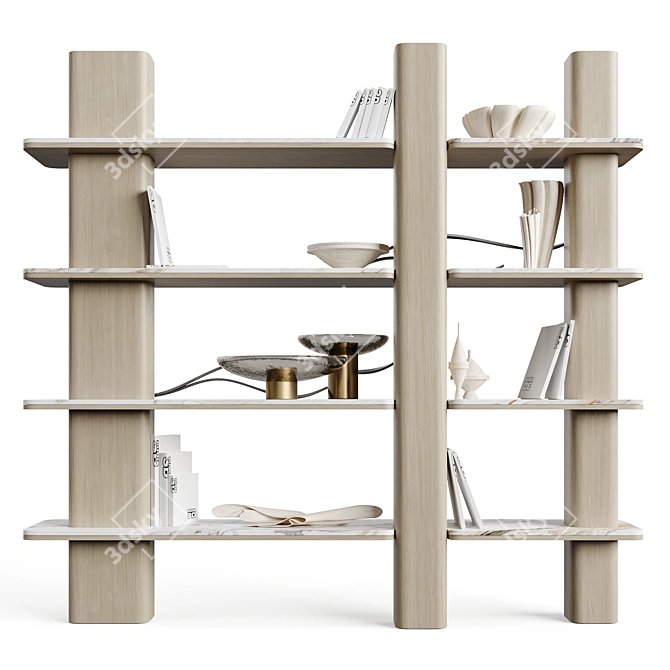 Elegant Home Bookshelf Collection 3D model image 5