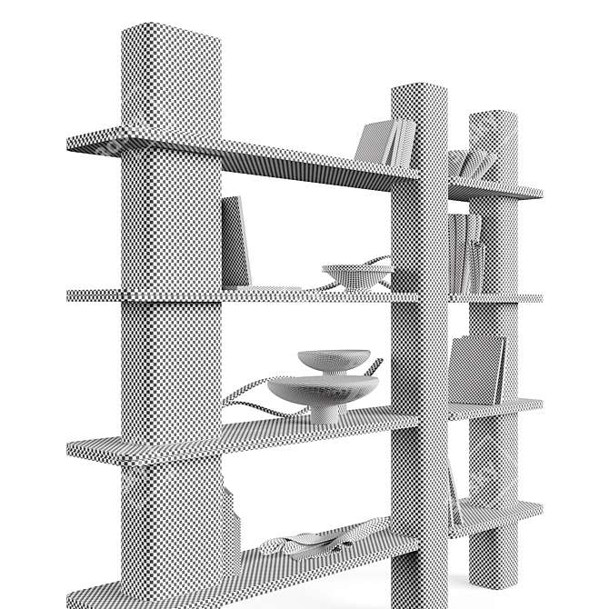 Elegant Home Bookshelf Collection 3D model image 6