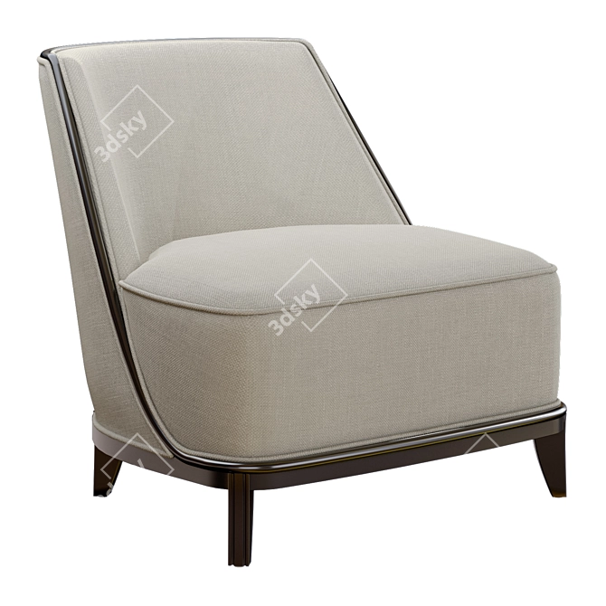 French Designer Lounge Chairs Normandie 3D model image 1