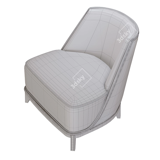 French Designer Lounge Chairs Normandie 3D model image 5