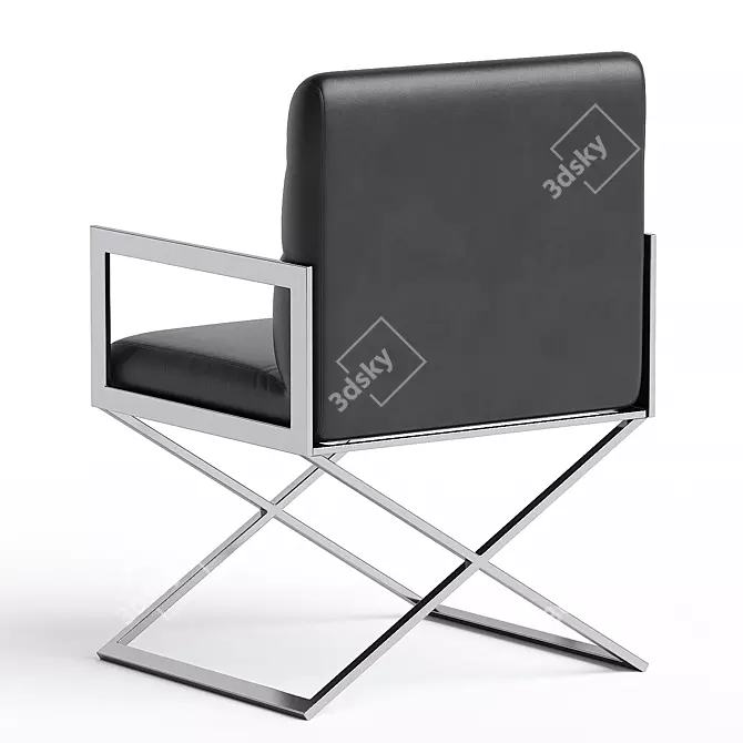  Sleek Modern Black Dining Chair 3D model image 2