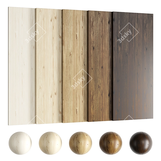 Oak Seamless Wood Texture Set 3D model image 1