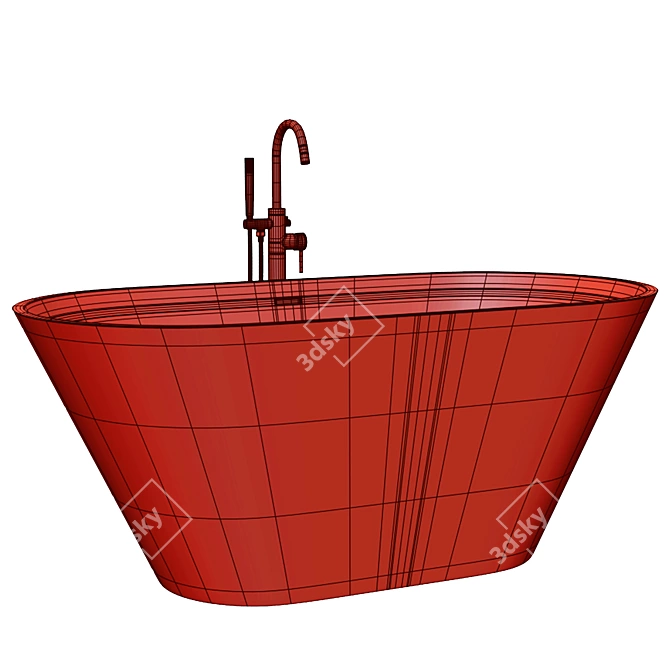 Modern White Freestanding Bath Model 3D model image 3