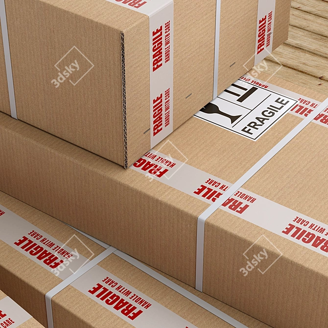 Multi-Size Boxes and Pallets 3D model image 4