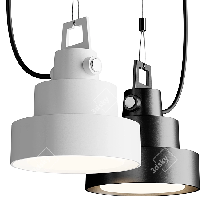 Sleek Eclipse Pendant Light 3D model image 1