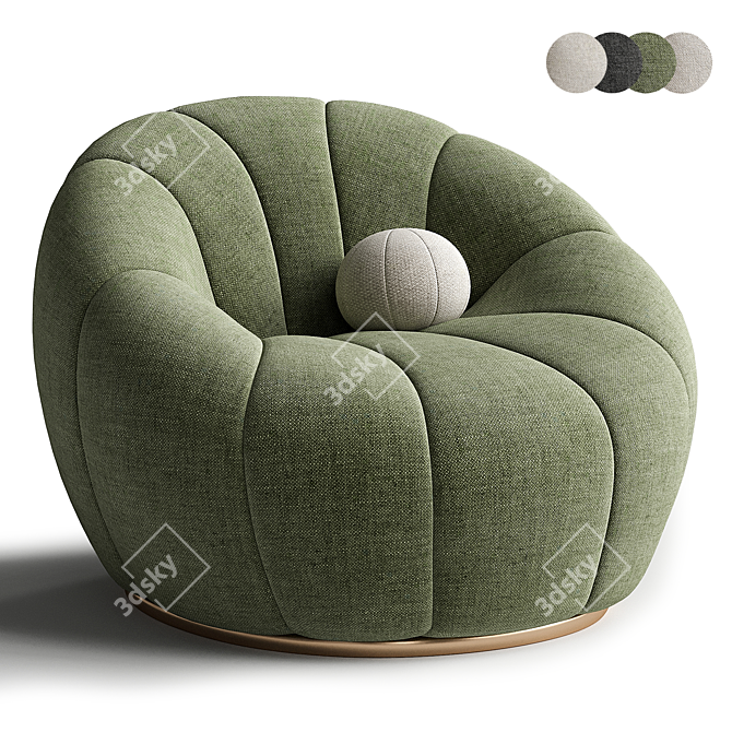 Velvet Garret Armchair | 3D Model 3D model image 1