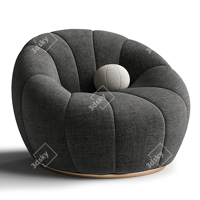 Velvet Garret Armchair | 3D Model 3D model image 3