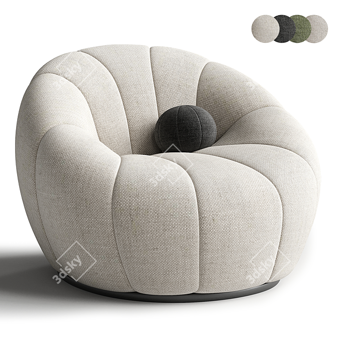 Velvet Garret Armchair | 3D Model 3D model image 4