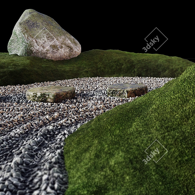  Tranquil Zen Rock Garden 3D model image 3