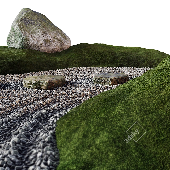  Tranquil Zen Rock Garden 3D model image 7