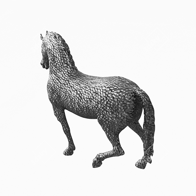 Obsidian Horse Sculpture 3D model image 5