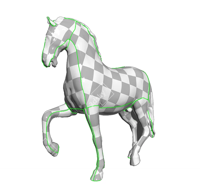 Obsidian Horse Sculpture 3D model image 7