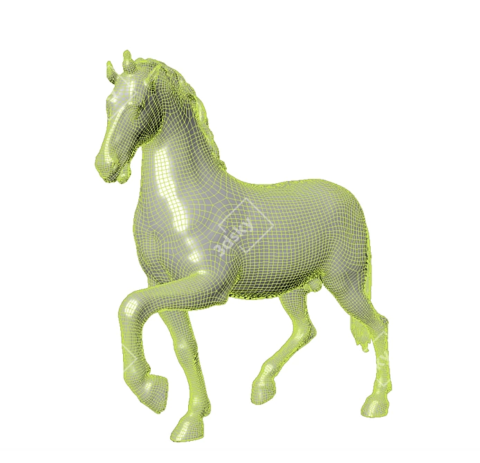 Obsidian Horse Sculpture 3D model image 8