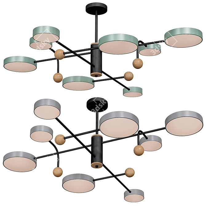 Stylish Technum LED Chandelier 3D model image 1