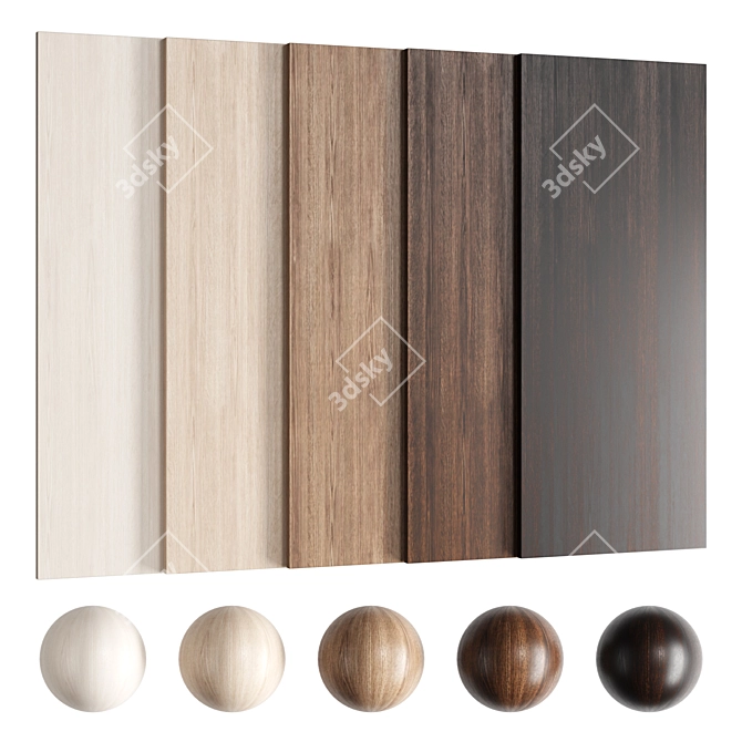 Seamless Oak Wood Texture Set 3D model image 1