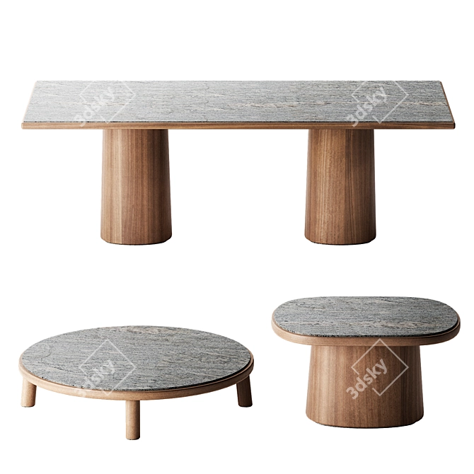 GIRO Table Set by Kettal 3D model image 1