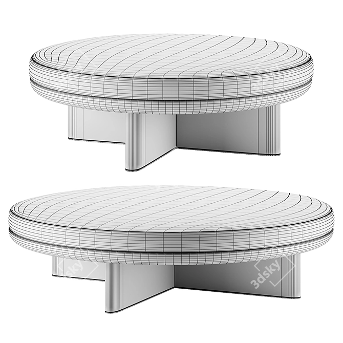 Kettal CALA Stylish Poufs Duo 3D model image 2