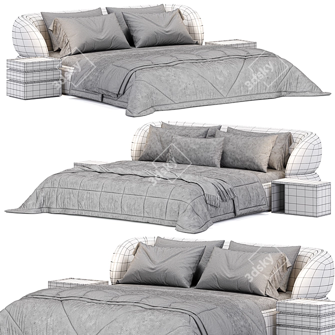 Elegant Clip Bed Design Italy 3D model image 4