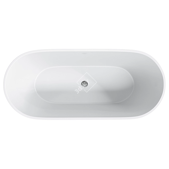 V+A Oval Freestanding Bath White 3D model image 2