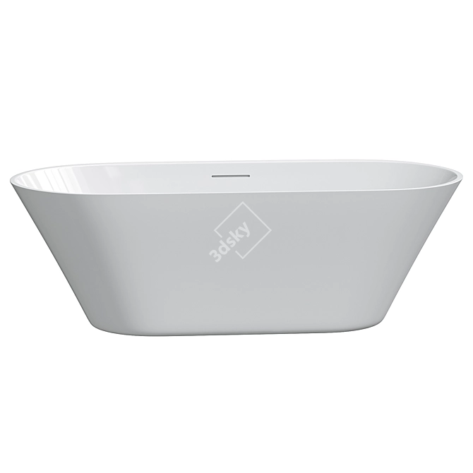 V+A Oval Freestanding Bath White 3D model image 3