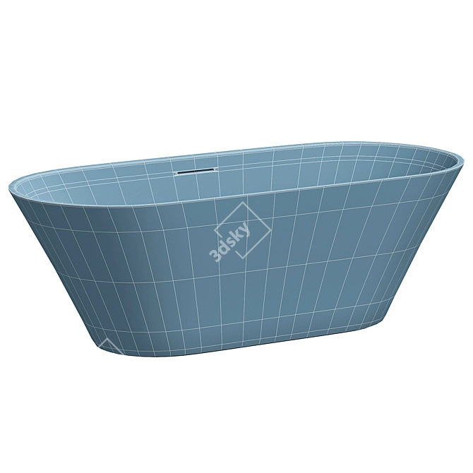 V+A Oval Freestanding Bath White 3D model image 4