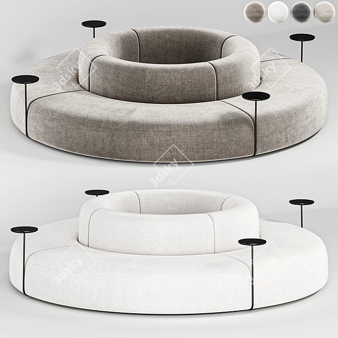 Modular Fabric Sofa: Artiko Sectional 3D model image 1