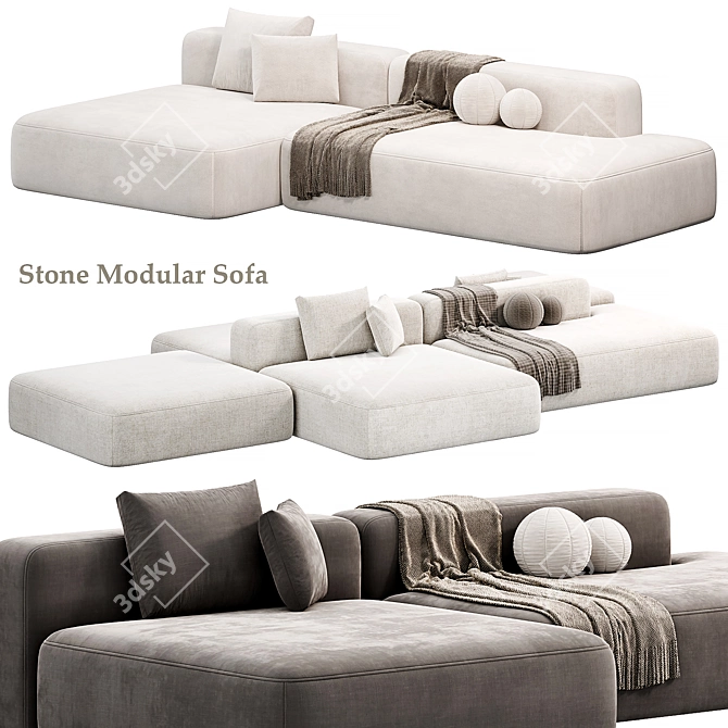  Stone Modular Sofa by Tamamm 3D model image 1