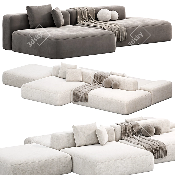  Stone Modular Sofa by Tamamm 3D model image 2