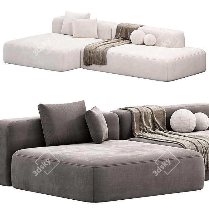  Stone Modular Sofa by Tamamm 3D model image 3