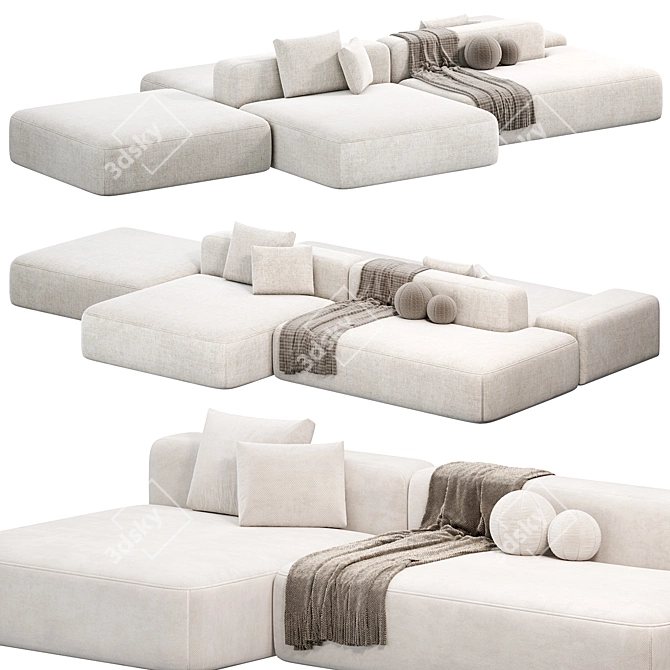  Stone Modular Sofa by Tamamm 3D model image 4