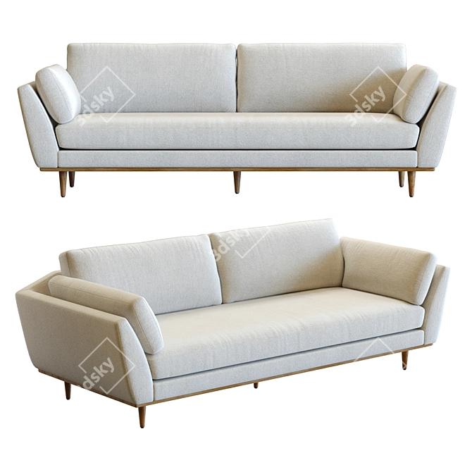 Mid-Century Hague Sofa 3D Model 3D model image 1