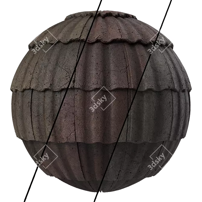 Concrete Roof Tile Materials Texture 3D model image 2