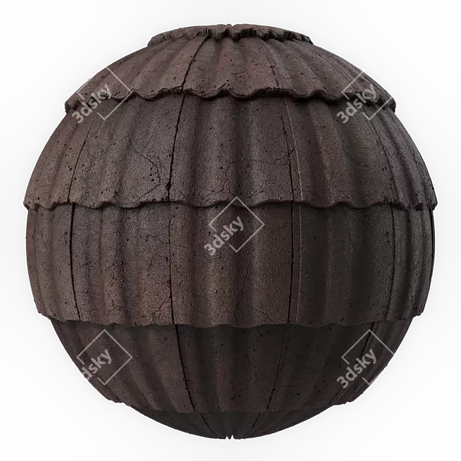 Concrete Roof Tile Materials Texture 3D model image 9