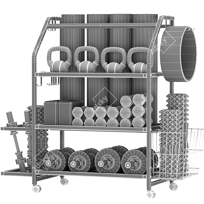 Russian Home Storage Rack 3D model image 5