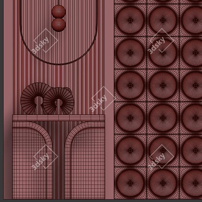 Decorative Wall Composition Panel 3D model image 6