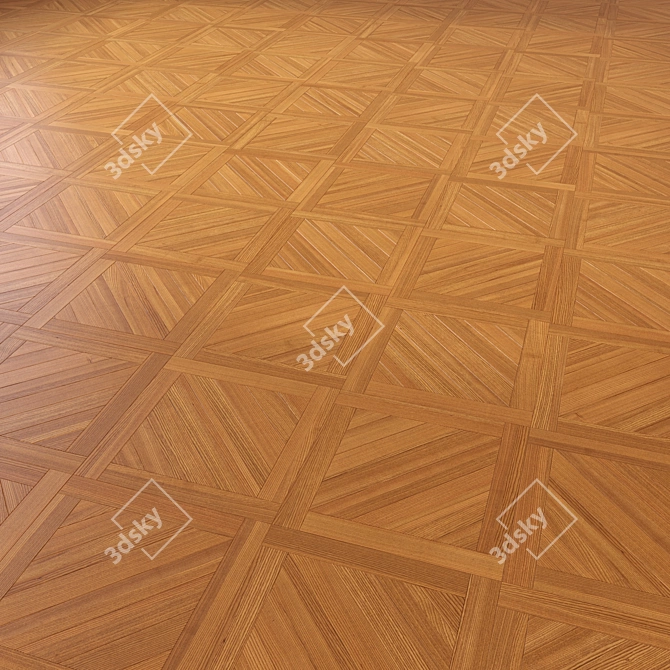 Premium Wood Floor 3D Model 3D model image 3