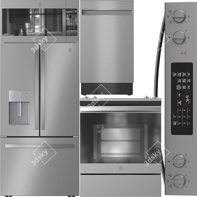 GE Kitchen Appliance Bundle 3D model image 1