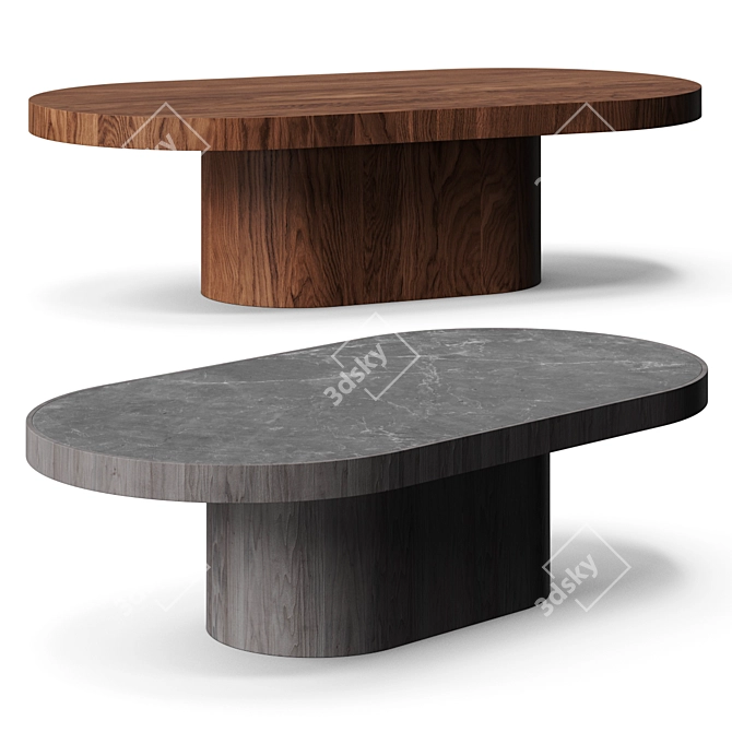 Sleek Designer Low Coffee Table 3D model image 1