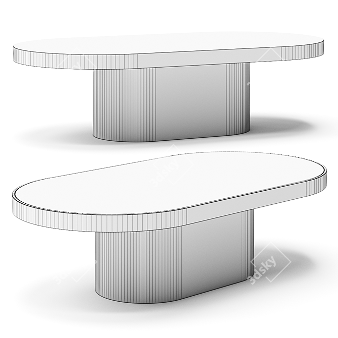 Sleek Designer Low Coffee Table 3D model image 2