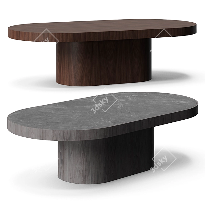 Sleek Designer Low Coffee Table 3D model image 3