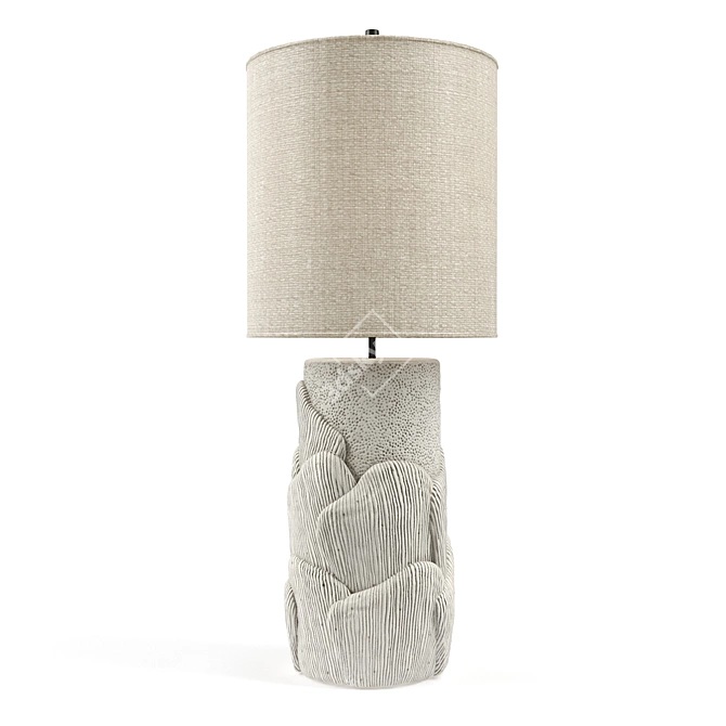  Metal and Fabric Table Lamp 3D model image 1